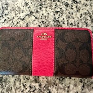 Coach Brown and Pink Wallet